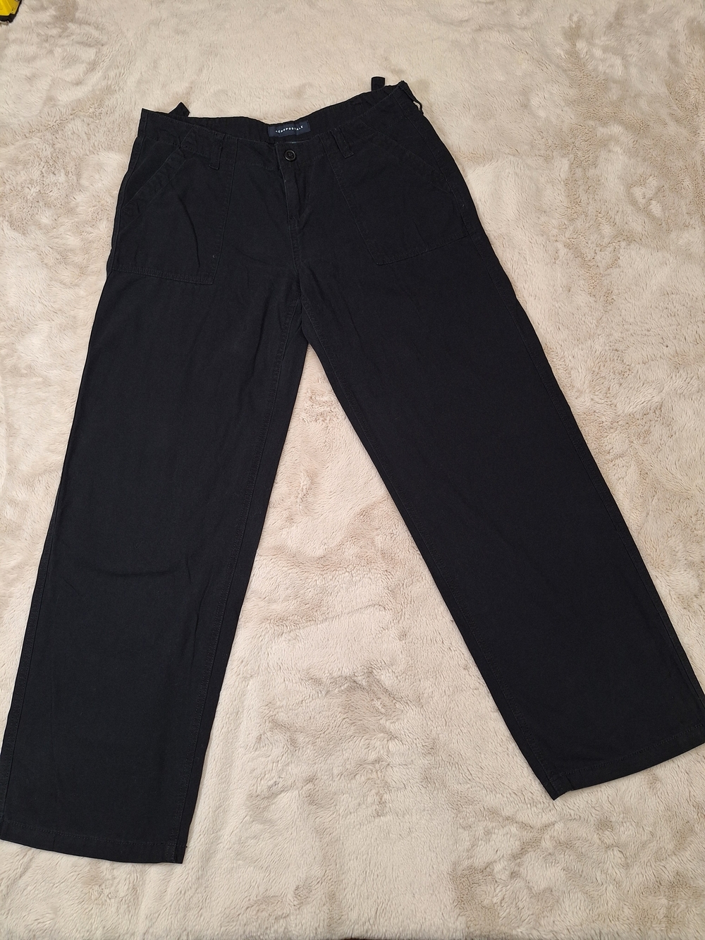 Aéropostale Womens Black Low Rise Straight Leg Twill Cotton Pants Medium